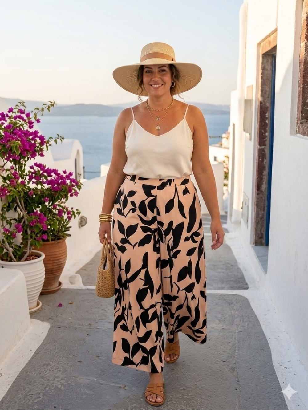 Magnifique Pantalon Palazzo Imprimé Fluide